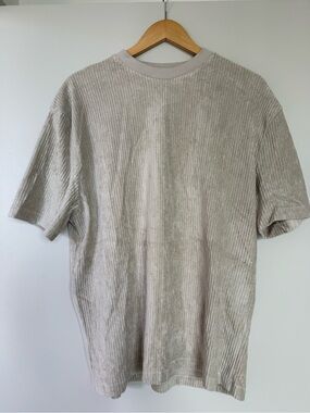 ASOS Ribbed Short Sleeve Tee in Light Taupe